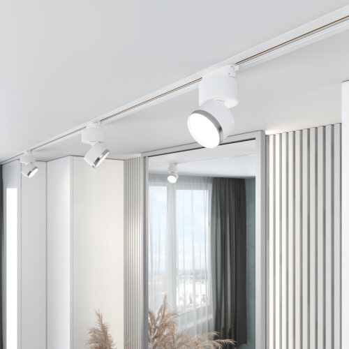 Светильник светодиодный Impact белый матовый/серебро 10W 4200К однофазный - Фото 4