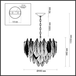 Люстра «ODEON LIGHT» 5052/8, серия: LACE (крепление на планке)