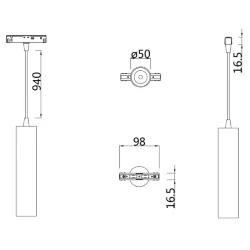 Трековый подвесной светильник Фокус / Focus Led S35 4000K 12Вт (Белый) TR016-2-12W4K-W