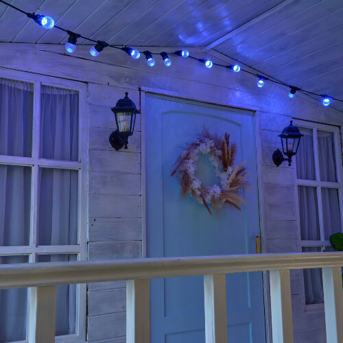 LED-D45-1W-BLUE-E27-CL-С PINEAPPLE Лампа декоративная светодиодная, Форма Ананас, прозрачная, Цвет синий, Картон - фото 4