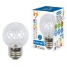 LED-D45-1W/BLUE/E27/CL/С PINEAPPLE Лампа декоративная светодиодная. Форма "Ананас", прозрачная. Цвет синий. Картон. ТМ Volpe - фото