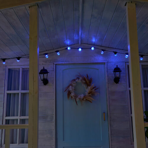 LED-D45-1W-BLUE-E27-CL-С PINEAPPLE Лампа декоративная светодиодная, Форма Ананас, прозрачная, Цвет синий, Картон - фото 5