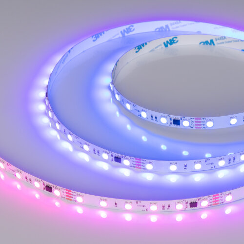 Светодиодная лента SPI-B60-10mm 24V RGB-PX6-BPT (12 W/m, IP20, 5060, 5m) (Arlight, бегущий огонь) - фото 1