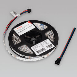 Светодиодная лента SPI-В60-10mm 24V RGB-РХ6-ВРТ (12 W/m, IP20, 5060, 5m) (Arlight, бегущий огонь) 039180