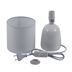 UML-B305 E14 WHITE Светильник настольный декоративный под лампу Е14, 40W, Механический выключатель, Белый