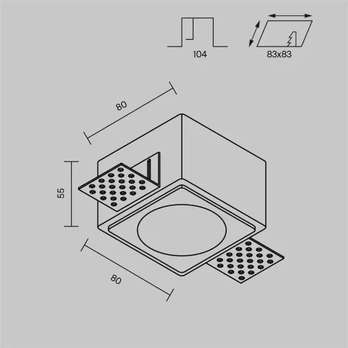 Встраиваемый светильник Gyps Modern GU10 10Вт (Белый) - фото 10