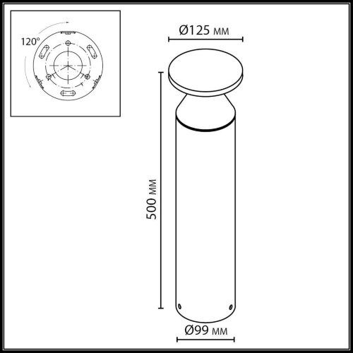 Ландшафтный светильник «ODEON LIGHT» 7119/12GL, серия: COIL (крепление на планке). Фото 2.