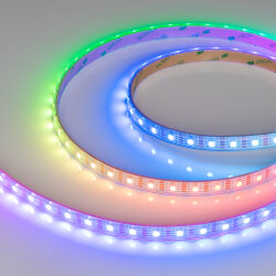 Светодиодная лента герметичная SPI-Р-В60-12mm 5V RGB-РХ1-ВРТ (12 W/m, IP66, 5060, 5m) (Arlight, бегущий огонь) 041167