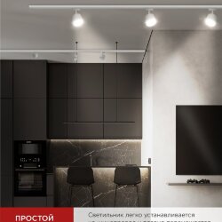 Светильник трековый TR-GX53-TL 50RW под лампу GX53 белый IN HOME