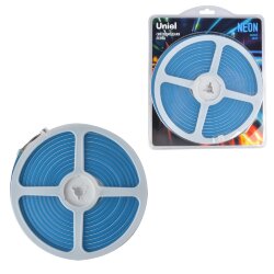 ULS-N01-2835-120LED-m-6mm-IP67-DC12V-9W-m-5M-BLUE Гибкая светодиодная лента, NEON, Катушка 5м, в блистере, Синий свет
