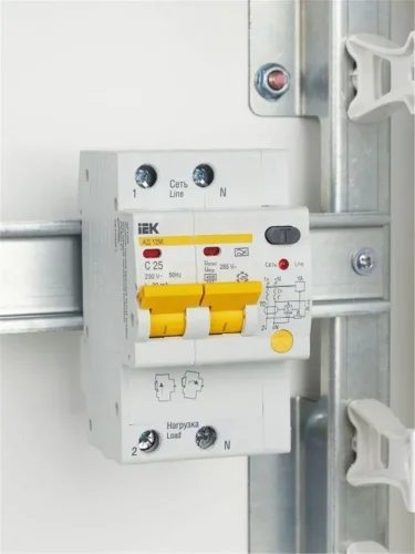 Выключатель автоматический дифференциального тока 2п C 25А 30мА тип A 4.5кА АД-12М KARAT IEK MAD12-2-025-C-030 - фото 2