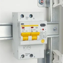 Выключатель автоматический дифференциального тока 2п C 25А 30мА тип A 4.5кА АД-12М KARAT IEK MAD12-2-025-C-030