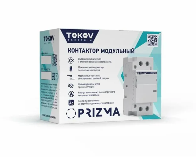 Контактор модульный 36мм 16А 230В АС 4НО PRIZMA TOKOV ELECTRIC TKE-PZ-MC-2-16-230-40 - фото 3