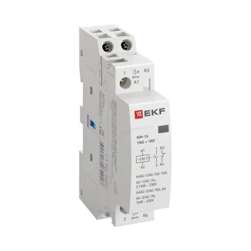 Контактор модульный КМ 16А NО+NC (1 мод.) EKF km-1-16-11 - фото