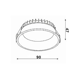 Светильник светодиодный диммируемый потолочный встраиваемый , серия WL-BQ, Белый, 9Вт, IP44, Нейтральный белый (4000К), BQ009109-WH-NW 003123