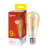 Лампа светодиодная LED-ST64-deco gold 9Вт 230В Е27 3000К 1040Лм золотистая IN HOME - Фото
