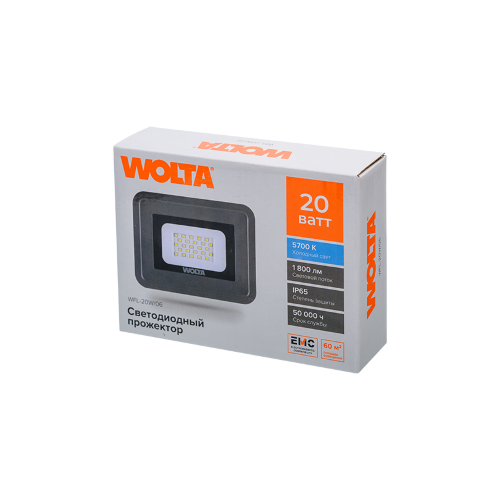 Светодиодный прожектор WOLTA WFL-20W/06 20Вт 5700К IP65 - фото 5.