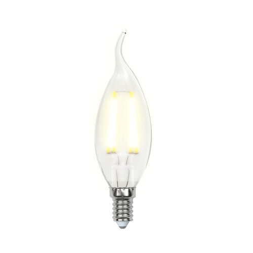 LED-CW35-5W-WW-E14-CL-DIM GLA01TR Лампа светодиодная диммируемая, Форма свеча на ветру, прозрачная, Серия Air, Теплый белый свет 3000K - фото 1