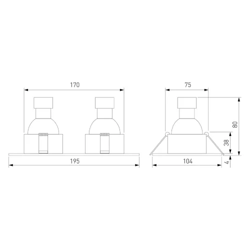 Светильник встраиваемый GU10 белый 15700/02 - фото 6