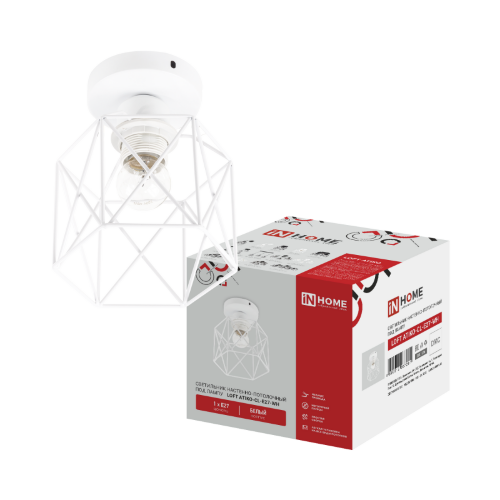 Светильник настенно-потолочный под лампу LOFT ATIKO-CL-E27-WH Е27 белый IN HOME - Фото