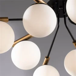 Светильники Paolina - прекрасное решение для помещений с невысокими потолками. Светильники выполнены в современном стиле и подходят как для частных помещений, так и для офисных интерьеров. Черная металлическая арматура контрастирует с белым цветом плафоно