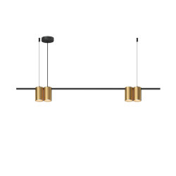 Подвесной светильник ORBIT, IP20, 4xGU10 LED до 15 Вт, черный + сатинированное золото, алюминий, Denkirs DK4061-BK+SG