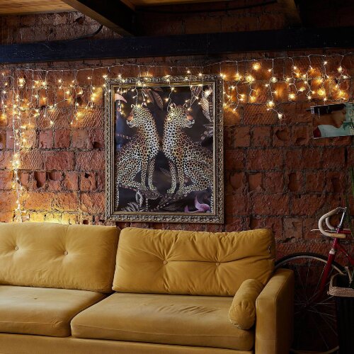 ULD-B10005-480-TTK WARM WHITE IP44 Бахрома светодиодная с эффектом мерцания, 10м, Соединяемая, 480 светодиодов, Теплый белый свет, Провод прозрачный - фото 14