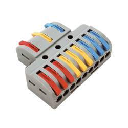 Клемма проходная разветвительная КПР 222-4139 с рычагами 3/9 полюса 0.08-2.5/4мм2 (3шт./уп.) IN HOME