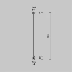 Крепление потолочное Длинное / Long одинарное 760мм Flarity платина (Платина) TRA159C-SL1-PT
