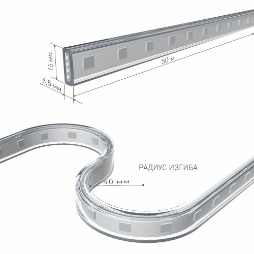Светодиодная лента 220&nbsp;В 11&nbsp;Вт/м 60 Led/м 5050 IP65, RGB, 50 м - Фото 2