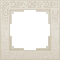 W0012303/ Рамка на 1 пост Flock (слоновая кость) W0012303