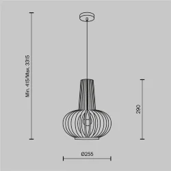 Подвесной светильник Roots E27х1 (Черный)