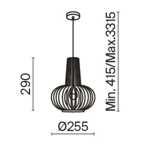 Подвесной светильник Roots E27х1 (Черный) - фото 4