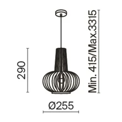 Подвесной светильник Roots E27х1 (Черный)