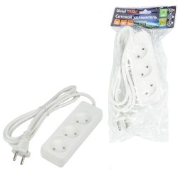 S-CU3-1.5 WHITE Удлинитель серии Ultra, шнур 1.5м., 3 гнезда, 10A, б-з, Белый, TM Uniel