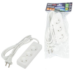 S-CU3-1.5 WHITE Удлинитель серии Ultra, шнур 1.5м., 3 гнезда, 10A, б-з, Белый, TM Uniel