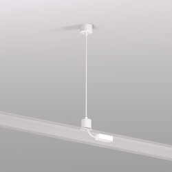 Подвод питания для подвесного монтажа трека SMART BASE, АС 220-240V, IP20, 5м, белый, алюминий, Denkirs TR2124-WH