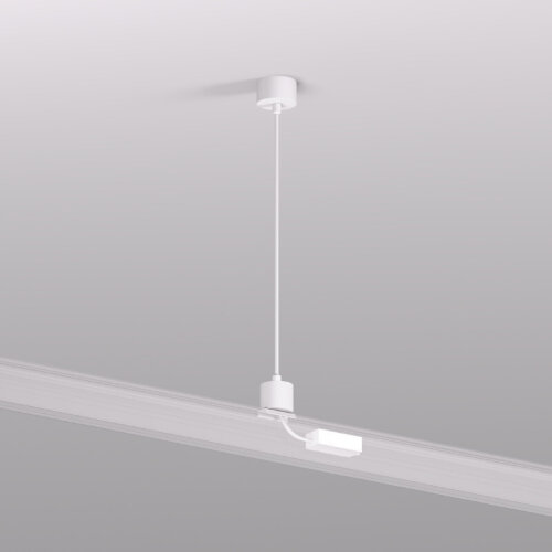 TR2124-WH Подвод питания для подвесного монтажа трека SMART BASE, АС 220-240V, IP20, 5м, белый, алюминий. Фото 2