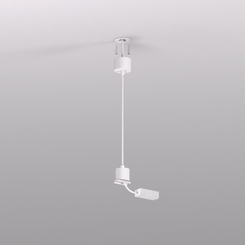 TR2124-WH Подвод питания для подвесного монтажа трека SMART BASE, АС 220-240V, IP20, 5м, белый, алюминий. Фото 4