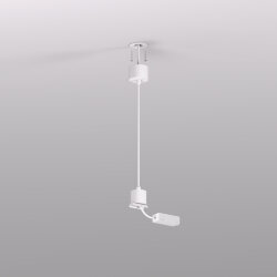 Подвод питания для подвесного монтажа трека SMART BASE, АС 220-240V, IP20, 5м, белый, алюминий, Denkirs TR2124-WH