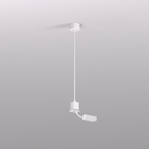 TR2124-WH Подвод питания для подвесного монтажа трека SMART BASE, АС 220-240V, IP20, 5м, белый, алюминий.