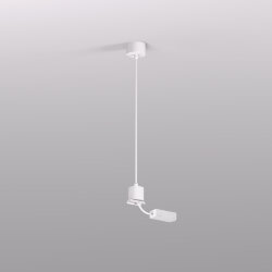 Подвод питания для подвесного монтажа трека SMART BASE, АС 220-240V, IP20, 5м, белый, алюминий, Denkirs TR2124-WH