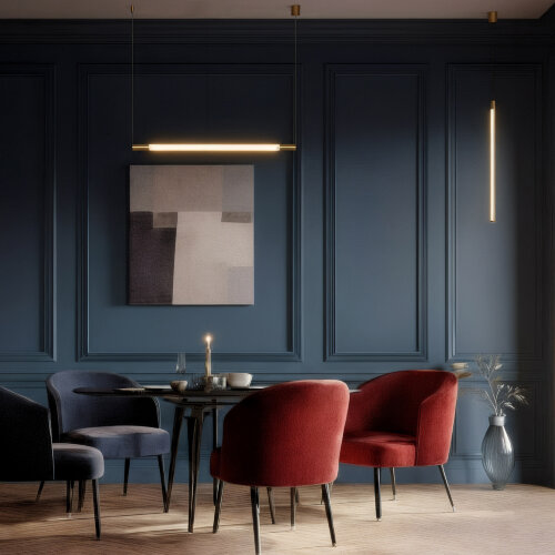 Светильник подвесной AURA, 16 Вт, 3000К, ?42x2300 мм, алюминий+стекло, бронза. Фото 5