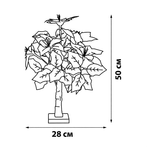 ULD-T2850-020-SNA-3AA WARM WHITE IP20 XMAS STAR Дерево светодиодное Рождественская звезда, на батарейках 3АА не в-к, 20х50см, 20 светодиодов, Теплый белый свет, TM Uniel - фото 5