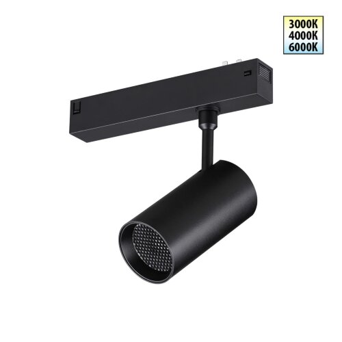 Трековый светодиодный светильник с переключателем цветовой темперетуры «Novotech» 359958, серия: VECTOR (крепление к треку). Фото 1.
