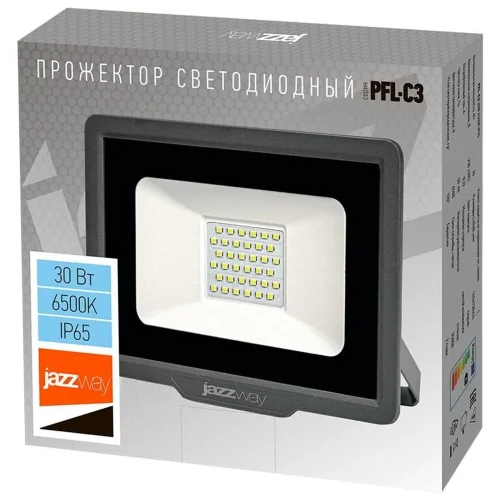 Прожектор светодиодный PFL-C3 30Вт 6500К IP65 ДО закален. прозр. стекло JazzWay 5023567A - фото 5