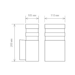 Настенный уличный светильник 1450 Techno черный IP54 1450 Techno черный