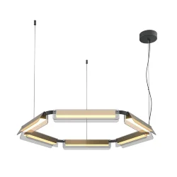 Подвесной светильник Плоскость / Flat 3000К 60Вт (Черный и Латунь) MOD296PL-L60BS3K