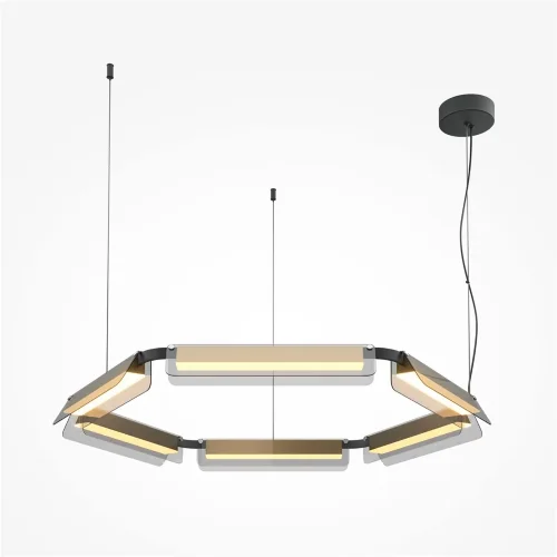 Подвесной светильник Плоскость / Flat 3000К 60Вт (Черный и Латунь) MOD296PL-L60BS3K - фото 4