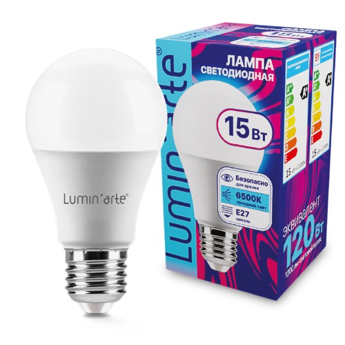 Светодиодная лампа Luminarte LSTD-A60-15W6KE27 15Вт 6500K E27 - фото.